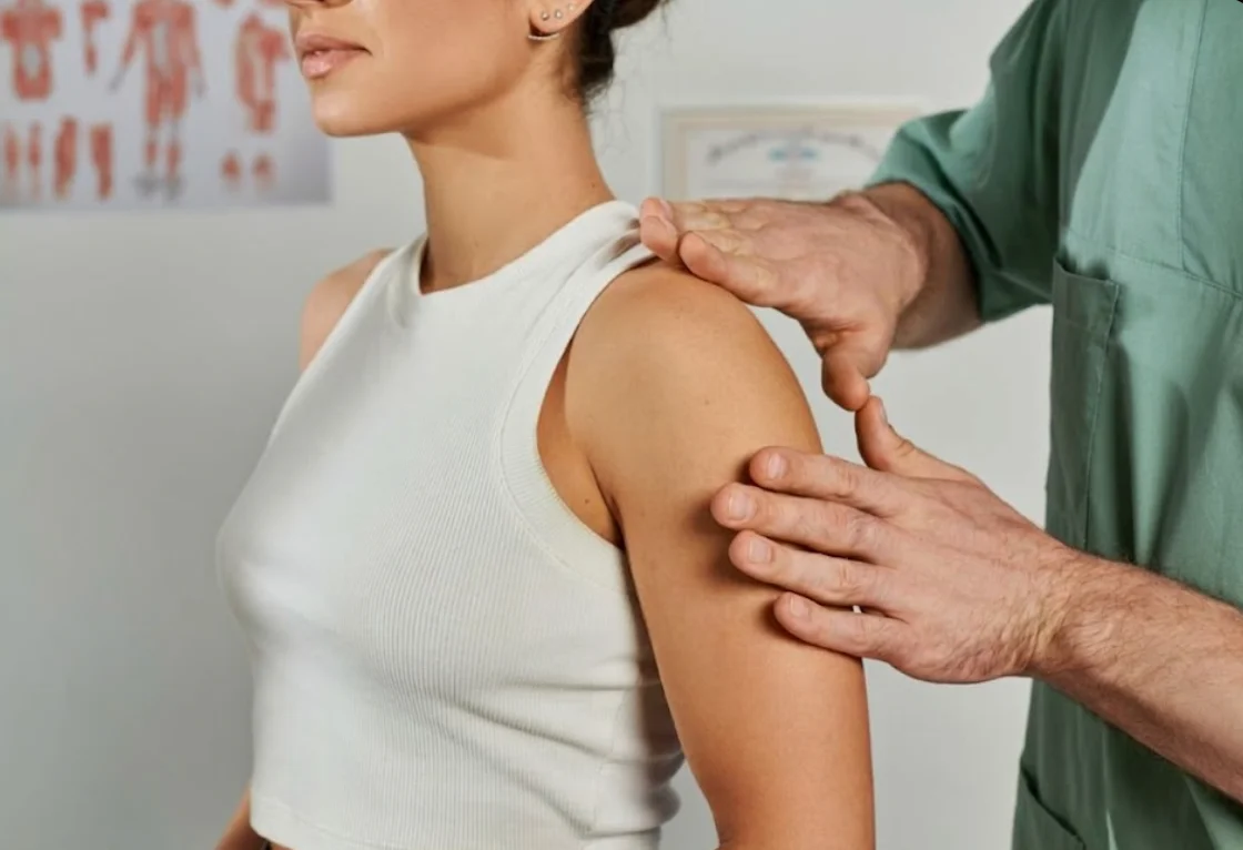 Happy patient after chiropractic treatment at Peachtree Wellness